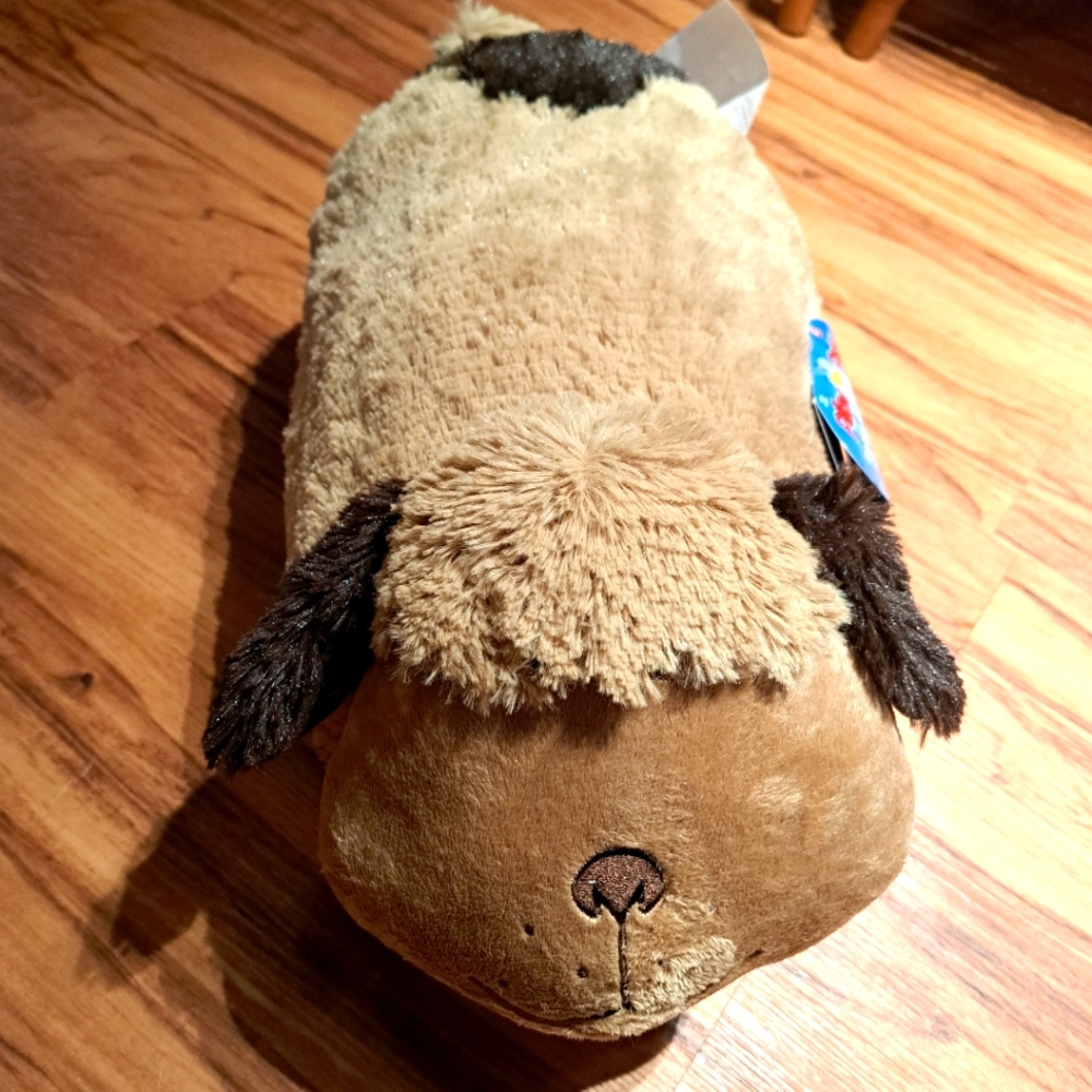 2010 Snuggly Puppy Pillow Pets 18" Plush Dog Stuffed Animal To Pillow
